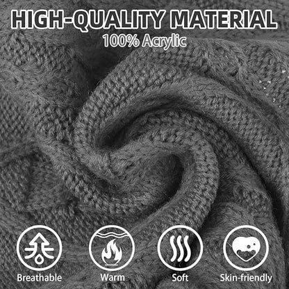 PUPTECK Winter Cat Sweater Coat - Soft Warm Cold Weather Clothes Knitwear for Kittens & Small Dogs Indoor Outdoor Wearing, Knitted Classic for Doggies Kitties Girls Boys, Grey, M