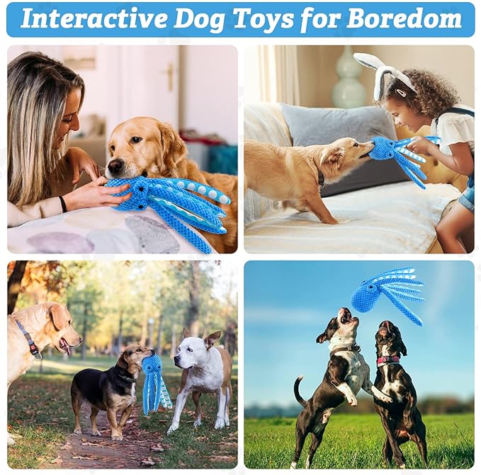 Dog Toys for Large Dogs：Squeaky Interactive Dog Toys with Soft Fabric for All Breed Sizes- Puppy Toys to Keep Them Busy