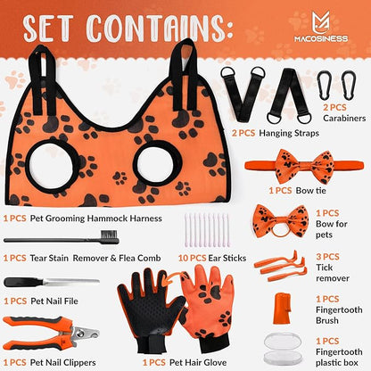 2025 16-in-1 - Dog Grooming Hammock - Dog Hanging Harness for Nail Trimming - Pet Grooming Hammock - Dog Sling for Nail Trimming - Dog Nail Trimming Hammock - Dog Holder for Nail Trimming