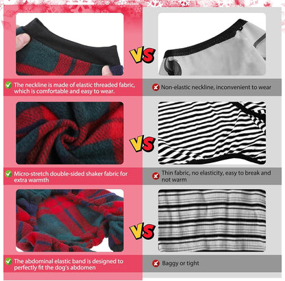 SCENEREAL Dog Pajamas for Small to Large Dogs Soft Pet Sweater Clothes Warm Puppy Onesie Outfits for Doggie Winter Christmas - Dog Jammies Pjs