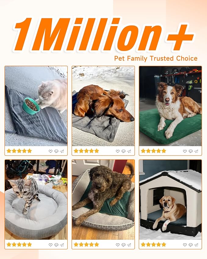 Heated Cat Bed for Indoor Pets – Constant Temperature 100.4-107.6℉ Donut Cat Heating Pad with Chew Resistant 87 Inch Cord, Washable Cover, Cozy Round Pet Bed for Small Cats Kittens Dogs