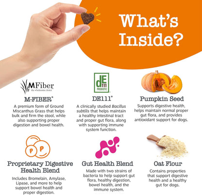 Zesty Paws Solid Poop Support Bites - Dog Stool Hardener - Pumpkin for Dogs with Prebiotics & Probiotics - Veterinarian Formulated Soft Chews - for Diarrhea Relief - 90 Ct