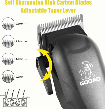 Dog Clippers for Grooming,Dog Grooming Kit for Heavy Thick Hair&Coats/Low Noise Rechargeable Cordless Pet Shaver with Paw Trimmer Nail Grinder/Hair Trimmer for Small & Large Cats