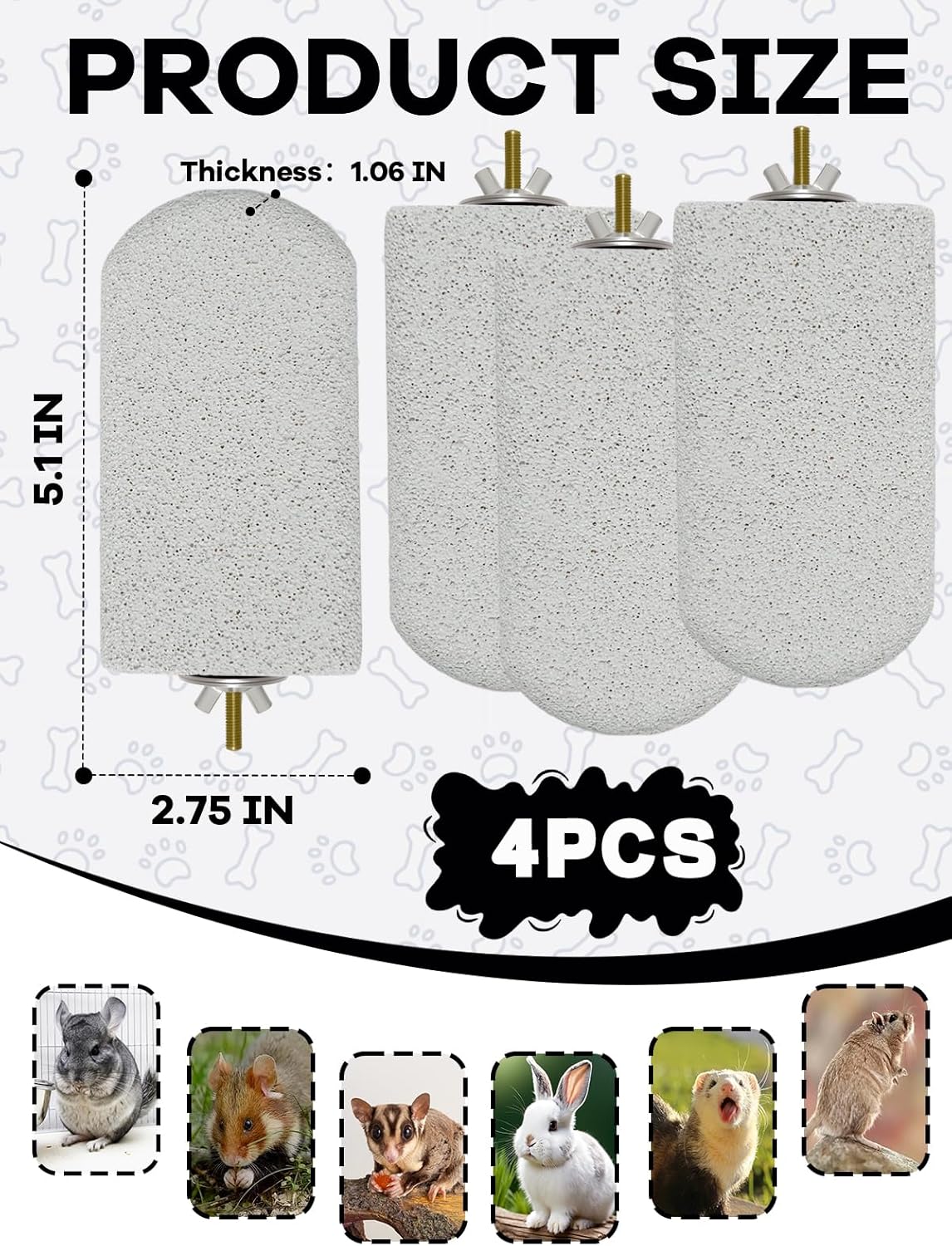 Chinchilla Lava Ledges Rat Climbing Platform 4 Pack Pumice Ledge Shelf Pet Chewing Grinding Toys Small Animals Cage Accessories for Totoro Squirrel Guinea Pig Hamster Gray