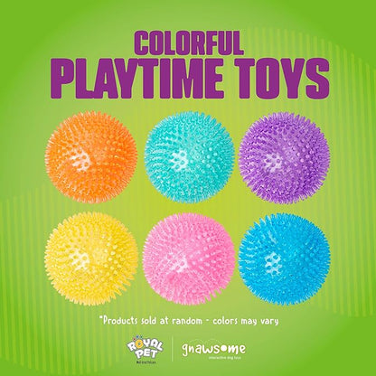 Gnawsome Medium Squeaker Ball Dog Toy, Medium 3.5", Colors will vary, All Breed Sizes