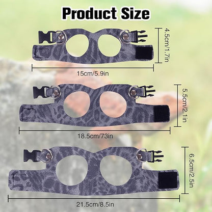Bearded Dragon Lizard Leash Harness 3 Size Pack Leopard Print Lizard Harness Leash for Outdoor Small Reptiles Animal Squirrels (Blue)