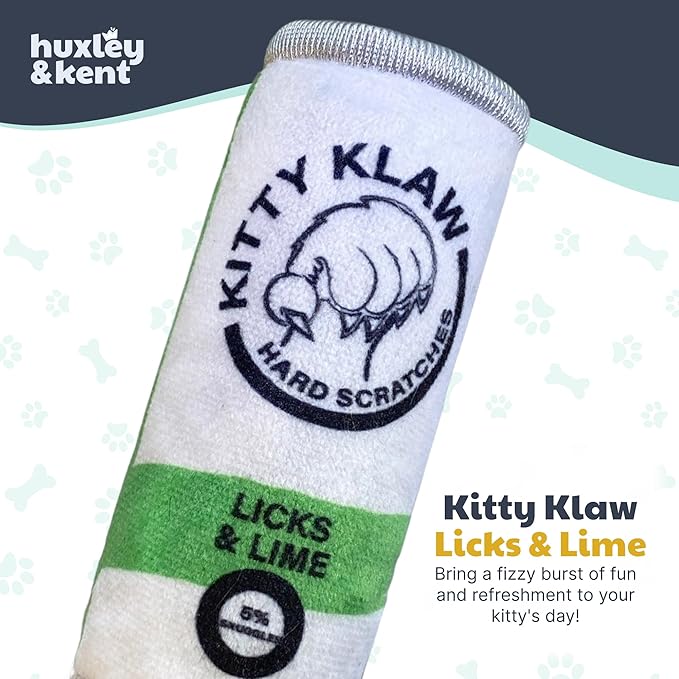 Huxley & Kent Plush Cat Toy - Interactive Catnip Toy for Cats & Kittens - Soft Kitty Toy with Crinkle & Catnip - Fun Indoor Play Toy - Kitty Klaw Licks & Lime