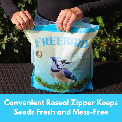 Premium Sunflower Select Bird Seed by Freebird - Black Oil Sunflower Seeds, Sunflower Kernels, Safflower Seeds - Finch and Songbird Wild Bird Seed for Outside Feeders - 6lb Bag