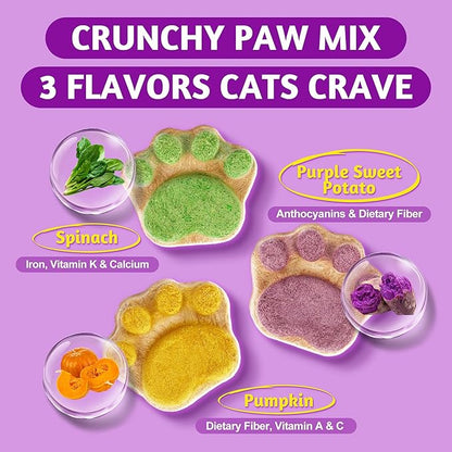 Just Try 6.35 oz Freeze Dried Cat Paw Treats Healthy Dog Training Treats High Protein Chicken Cat Snacks Low Calorie Pumpkin Treats Supports Immunity & Gut Healthy