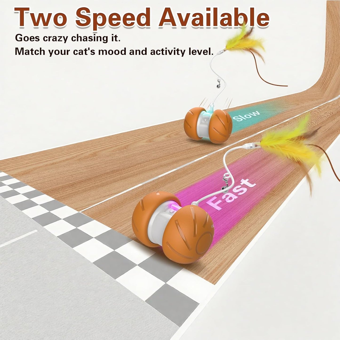 Cat Toys for Bored Indoor Adult Cats,Interactive Flying Feather Teaser,Automatic Moving Robot Cat Toy,Touch Activated Kitten Toy,Rechargeable Cat Enrichment Exercise Toys