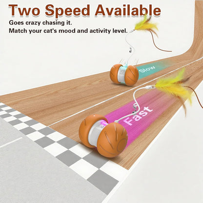 Cat Toys for Bored Indoor Adult Cats,Interactive Flying Feather Teaser,Automatic Moving Robot Cat Toy,Touch Activated Kitten Toy,Rechargeable Cat Enrichment Exercise Toys