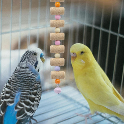 Bird Toys, 2 Pack Bird Chew Toy with Wooden Corks and Colorful Plastic Beads, Parakeet Toys, Cage Accessories for Budgies, Cockatiels, Lovebirds, Green Cheeks, Small to Medium Birds