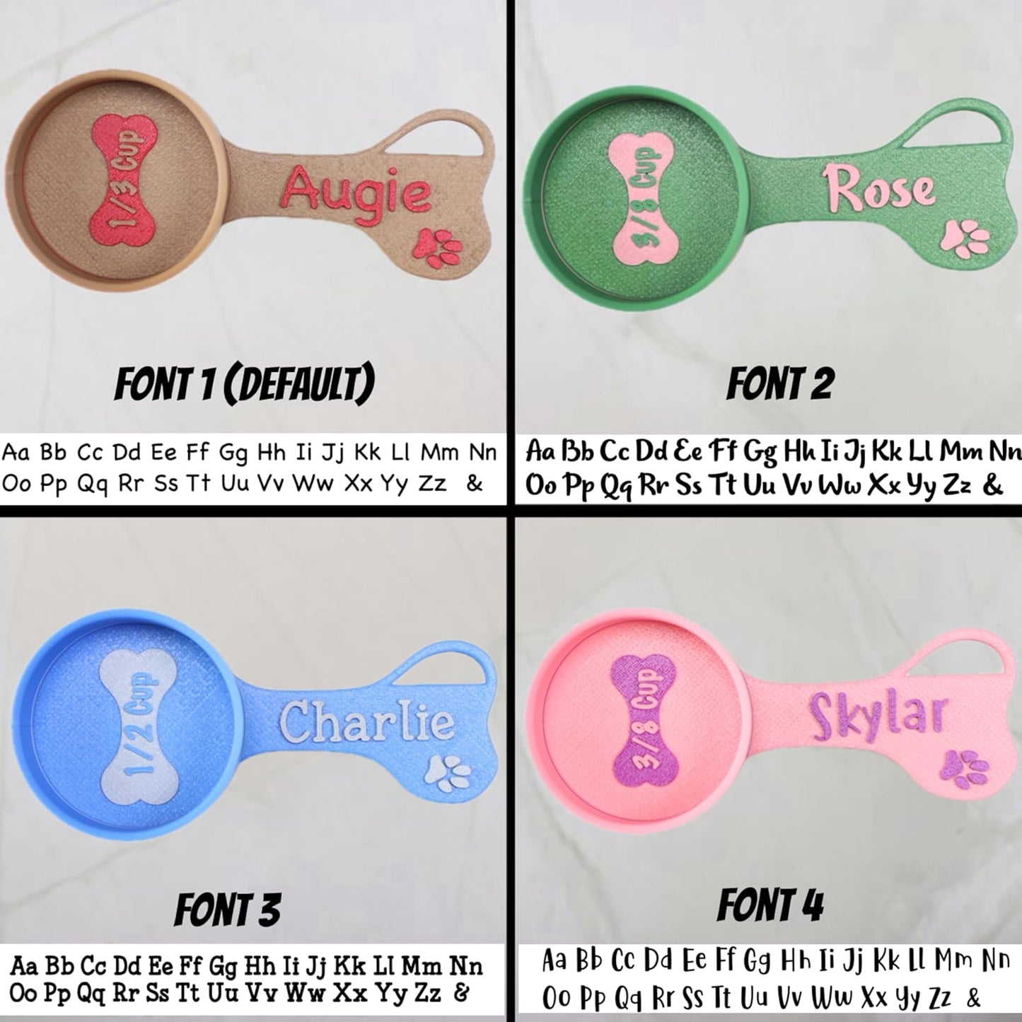 Personalized Dog Food Scoop Custom Scooper Pet Kibble Scoop Food Dispenser Dog Measuring Cup Custom Pet Accessories Gift Idea For Dog Lover (4oz - 1/2cup)