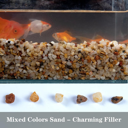 5lb Mixed Color Small Silica Gravel Pebbles, 1/5 inch Decorative Stones for Succulents, Pebbles for Vases,Plants Rocks, Aquarium Sand, Top Dressing, Outdoor Decorative Rocks