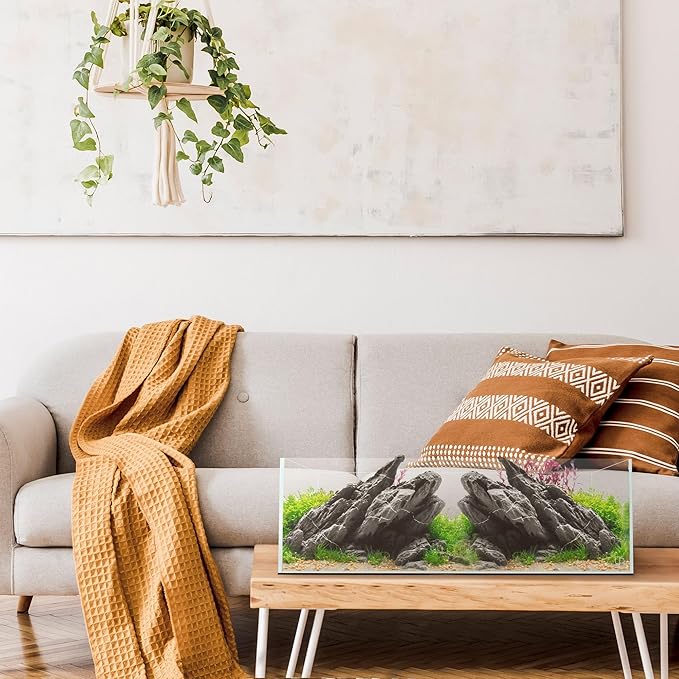 UNS Ultra Clear Rimless Tank - 6.3GAL | 24L - 23.62x7.87x7.87 | 60x20x20 CM, 5mm Glass Thickness, Leveling Mat Included - Low Iron, High Clarity Fish Tank w/ 45° Mitered Edge - [60L]