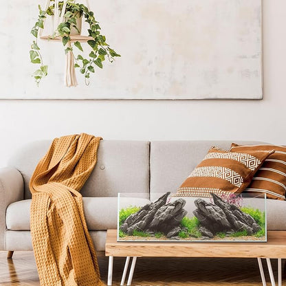 UNS Ultra Clear Rimless Tank - 6.3GAL | 24L - 23.62x7.87x7.87 | 60x20x20 CM, 5mm Glass Thickness, Leveling Mat Included - Low Iron, High Clarity Fish Tank w/ 45° Mitered Edge - [60L]