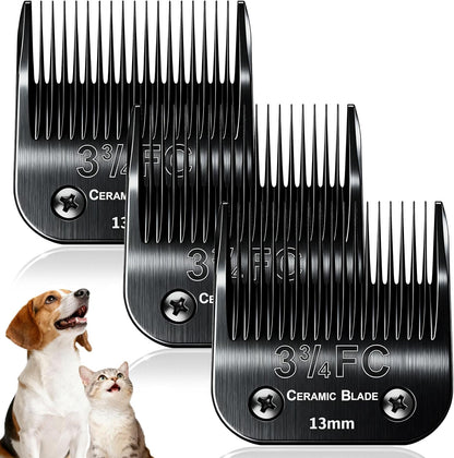 Dog Grooming Clipper Blades Replacement Compatible with Andis Dog Clippers,Most OsterA5, Wahl KM Series Pet Clippers (Black(3FC))