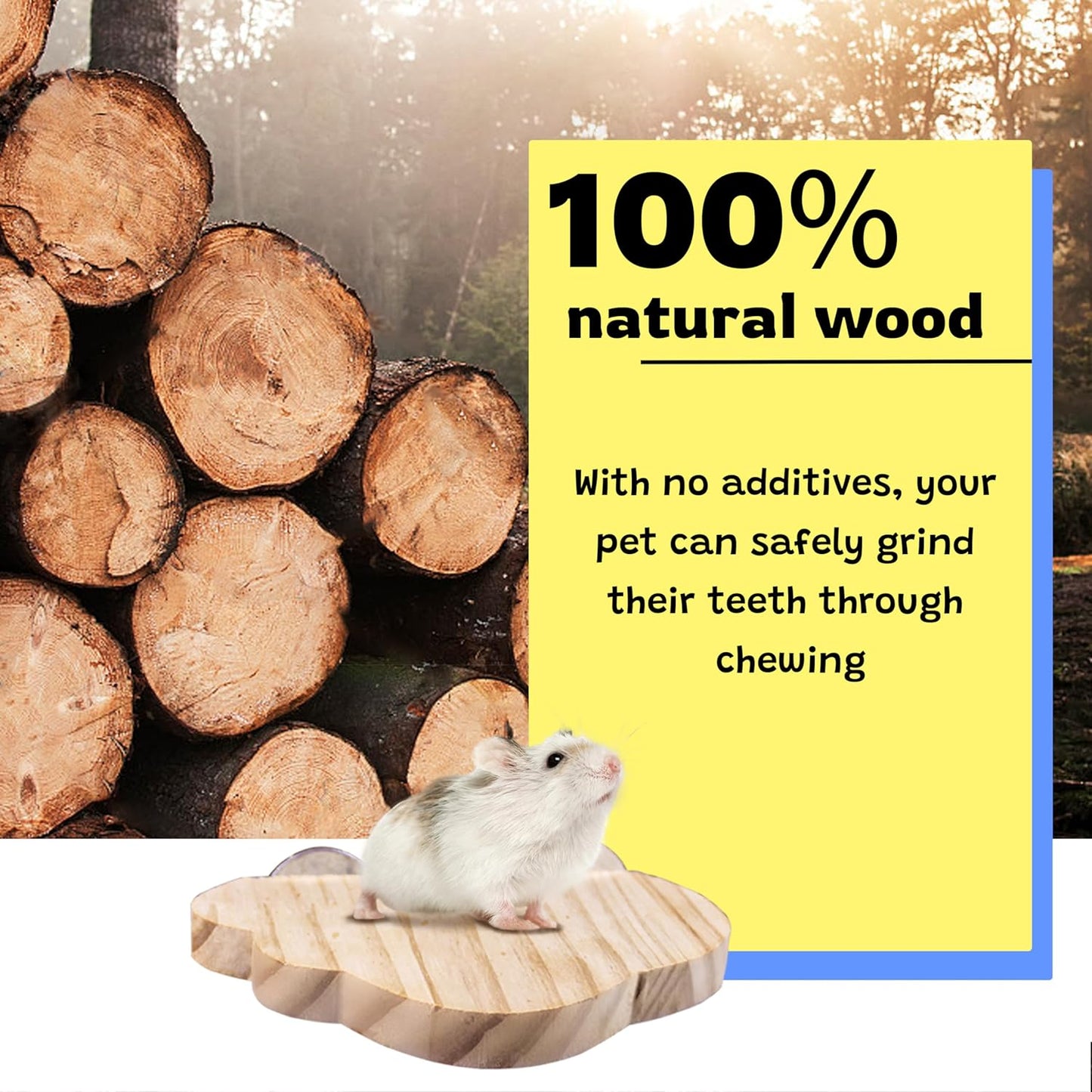 Hamster Suspension Bridge Toy，Small Animal Climbing Toys,Chinchilla Cage Natural Wood Flexible Platform Toy,Suitable for Hamsters, Chinchillas, Guinea Pigs, Birds, Small Animals