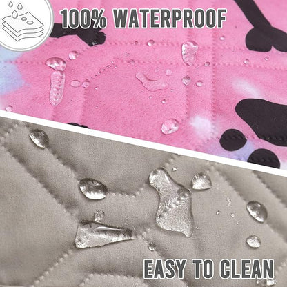 Dog Bed Cover for Pets Blankets Rug Pads for Couch Protection Waterproof Bed Covers Dog Blanket Furniture Protector Reusable Changing Pad (20X30, Red+Black Paw Bone)