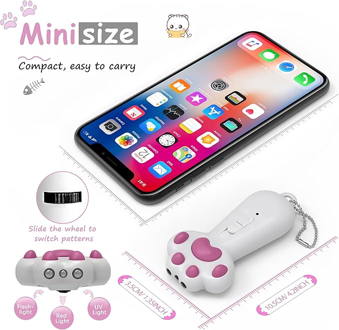 FYNIGO Interactive Cat Toys for Indoor Cats and Dogs,7 in 1 USB Rechargeable Cat Teaser Toy for Chasing and Exercise