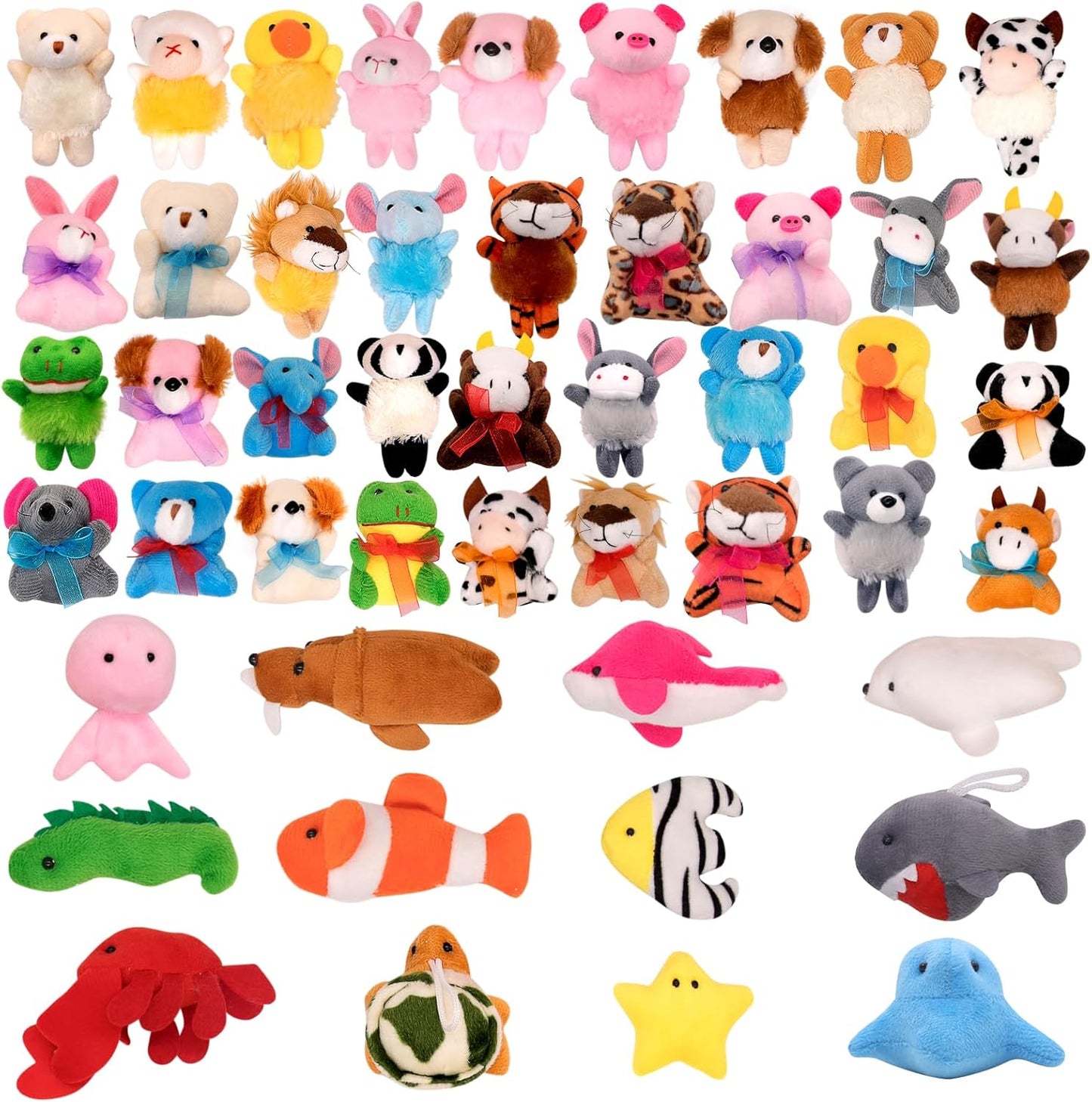 48 Pack Small Stuffed Animals Bulk Gifts for Kids (2.3/2"-2.5/3.5" Each), Party Favors Toys for Girls, Easter Basket Stuffers Christmas Stocking Plushies (48PCS)