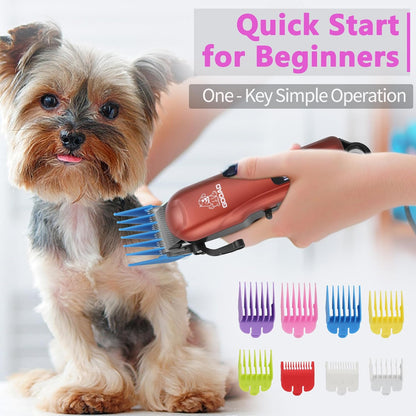 Dog Clippers for Grooming,Dog Grooming Kit for Heavy Thick Hair&Coats/Low Noise Rechargeable Cordless Pet Shaver with Paw Trimmer Nail Grinder/Pet Hair Trimmer for Small & Large Cats