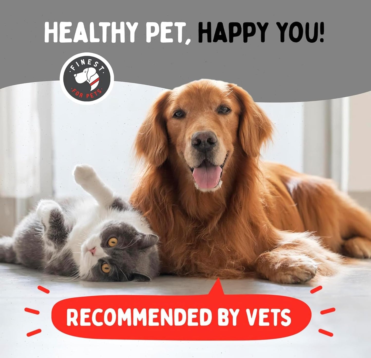 Finest For Pets Wild Alaskan Salmon Oil for Dogs & Cats - Omega 3 Fish Oil with Pollock & Salmon for Sensitive Skin & Coat Health. EPA & DHA Ease Itching, Supports Joint, Immune & Heart Health (32oz)