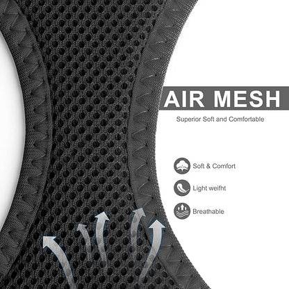 Fida Comfy Dog Harness with Leash, Soft Puppy Vest Escape Proof, Breathable Lightweight Soft Mesh, Adjustable Reflective Step-in Harness for Small Pet Walking (S, Black)