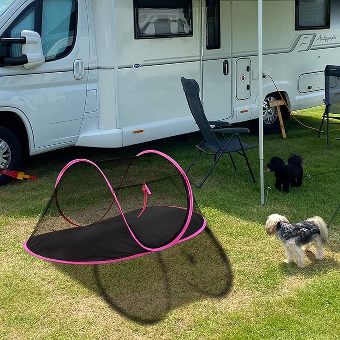 Realife Portable, Foldable Outdoor Cat Tent for Dogs and Small Animals, Rose Red