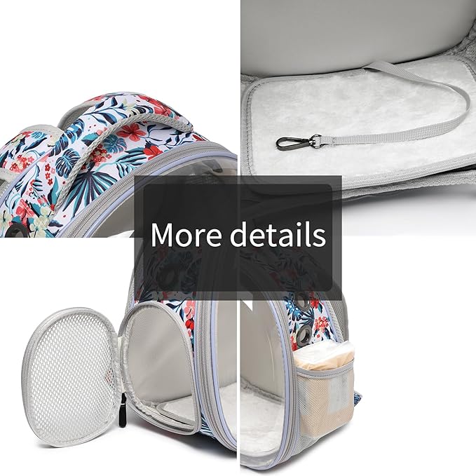 Portable Travel pet Backpack Carrier Hamster Bag Guinea Pig Bird Small Dog cat Turtle Carrier Rabbit Cage Squirrel Bearded Dragon Breathable Hangbag (Hua)