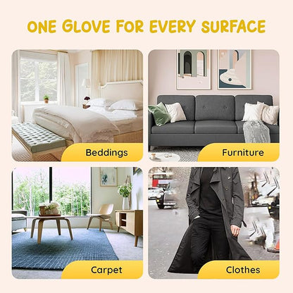 Pet Hair Removal Glove 2-Pack – Reusable Dog & Cat Fur Remover Mitts – Electrostatic Lint Removal Tool for Furniture, Clothing, Carpet & Car Seats