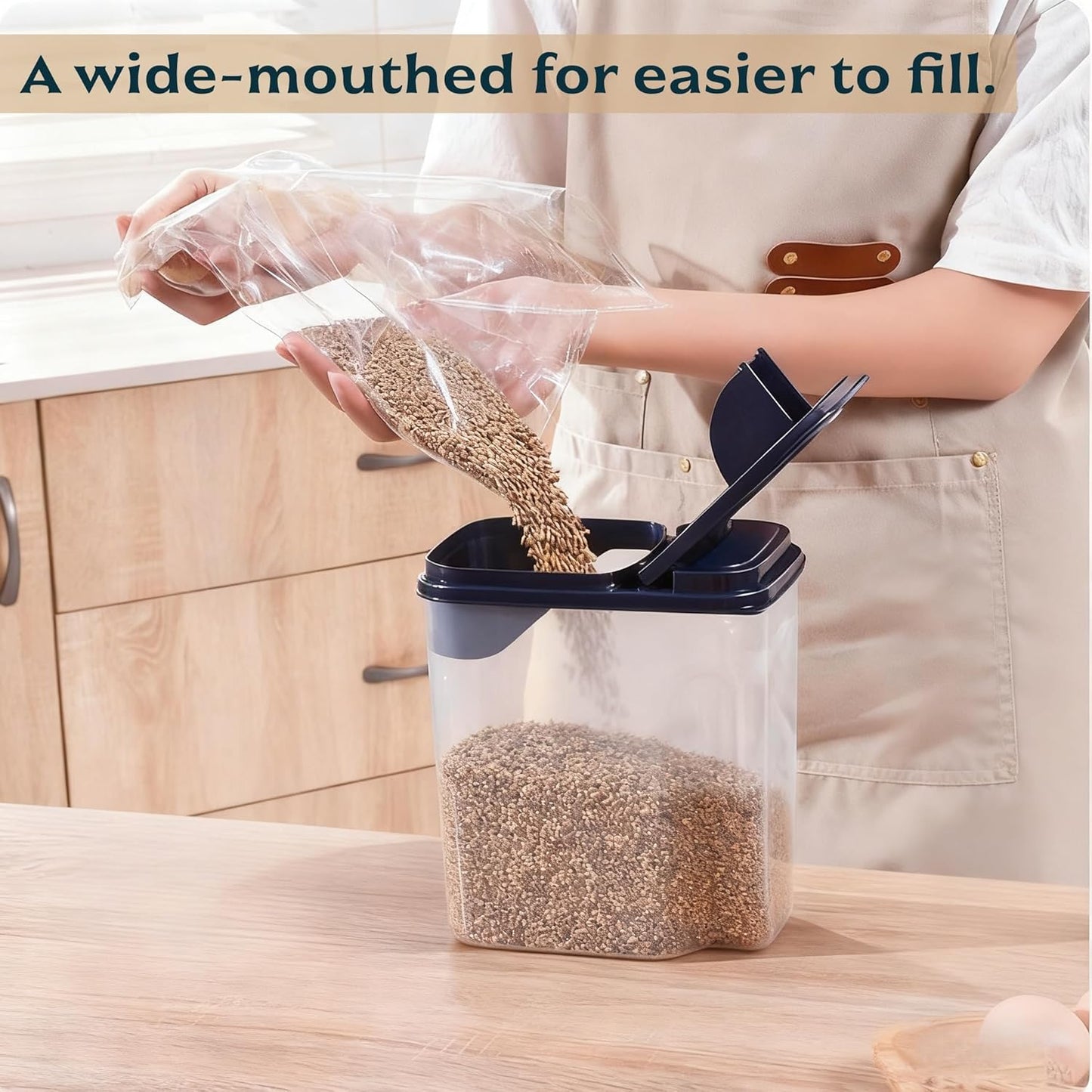 3L/100oz Bird Seed Storage Container,Bird Food Container with Pour Spout,Bird Seed Dispenser,Holds up to 3~4Lbs-Easy Grip and Fill Bird Feeders-Ideal for Storing Sunflower Seed