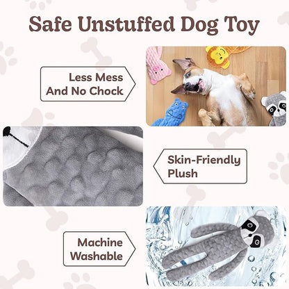 SHARLOVY No Stuffing Dog Toys Squeaky for Large Dogs, Crinkle Puppy Teething Toys to Keep Them Busy, Plush Interactive Doggie Long Lasting Chews for Aggressive Chewers