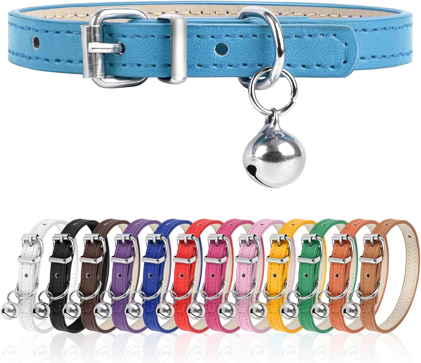 S Dog Collar for Small Dogs Adjustable Dog Collars Cat Collar for Small Medium Large Dogs 3/8 inch Width (Blue, S)