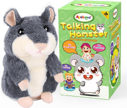 Ayeboovi Kids Toys Talking Hamster Repeats What You Say, Stuffed Animals for Toddler Kid Birthday Gift, Fun Interactive Plush Autism Toy for 3 4 5 Years Old Boys Girls