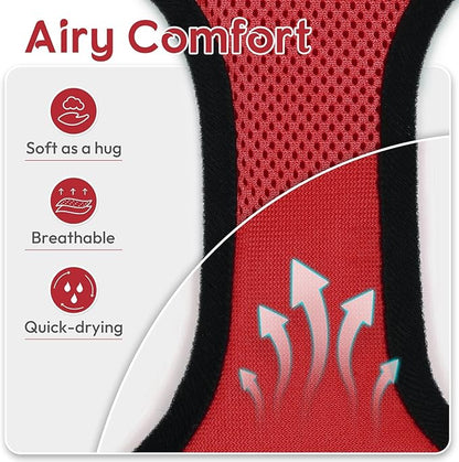 Dooradar Cat Harness and Leash Set, Escape Proof Safe Adjustable Kitten Vest Harnesses for Walking, Easy Control Soft Breathable Mesh Jacket with Reflective Strips for Cats, Red, S