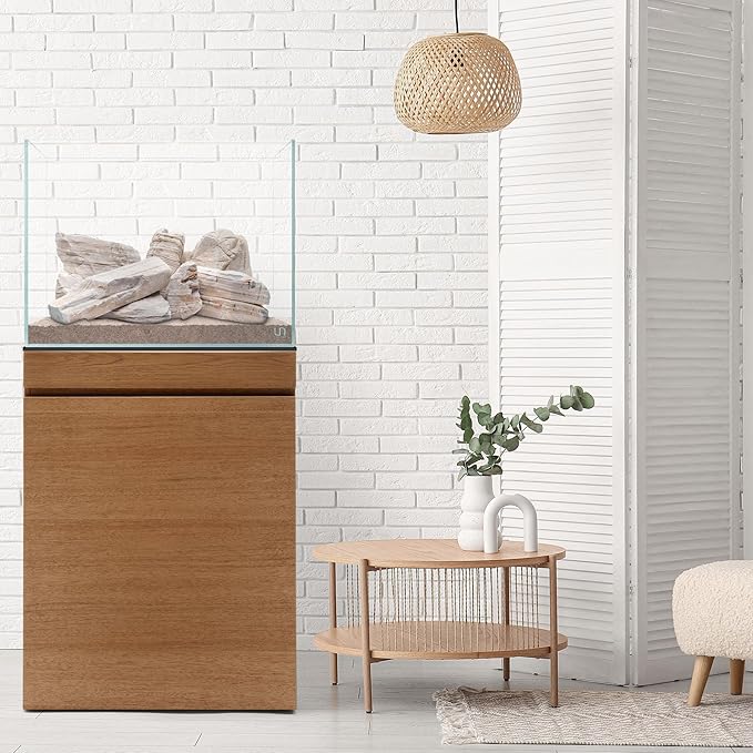 UNS Ultra Clear Rimless Tank - 11.9GAL | 45.3L - 17.71x11.02x14.17 | 45x28x36 CM, 5mm Glass Thickness, Leveling Mat Included - Low Iron, High Clarity Fish Tank w/ 45° Mitered Edge - [45T]