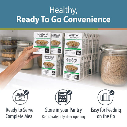 JustFoodForDogs Pantry Fresh Wet Dog Food, Complete Meal or Dog Food Topper, Chicken & White Rice Human Grade Dog Food Recipe - 12.5 oz (Pack of 12)