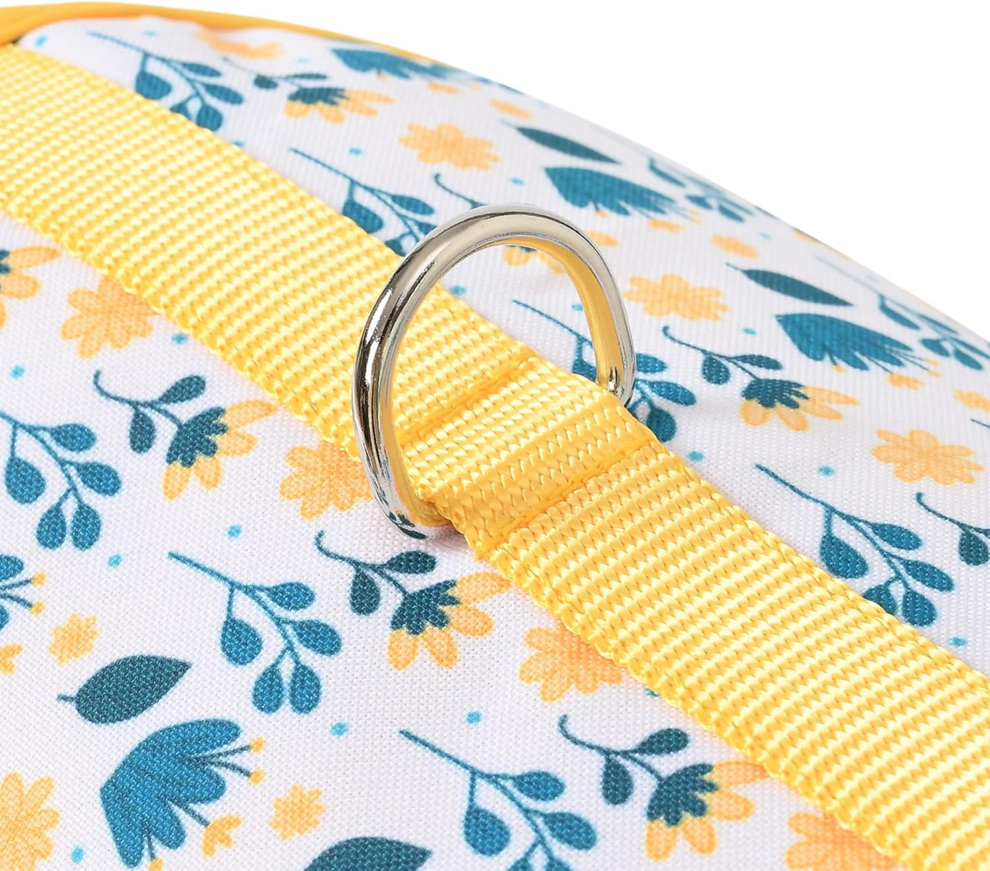 Mile High Life Dog Harness, Air Mesh Floral Vest Harness for 20 lbs Small Dogs & Cats, Easy Get on Adjustable Easy Closures Both Neck and Chest(Yellow Flower, M Chest 18"-20")