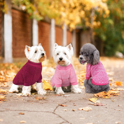 Idepet Pet Dog Classic Knitwear Sweater 3 Pcs, Fleece Coat for Small,Medium Dogs,Warm Pet Dog Cat Clothes,Soft Puppy Customes for Dog Grils Boys,Large