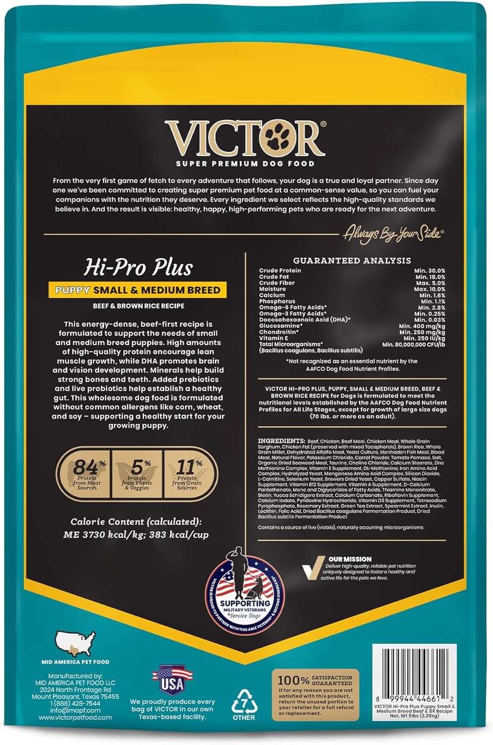 VICTOR Classic - Hi-Pro Small & Medium Breed Puppy, 5-lb