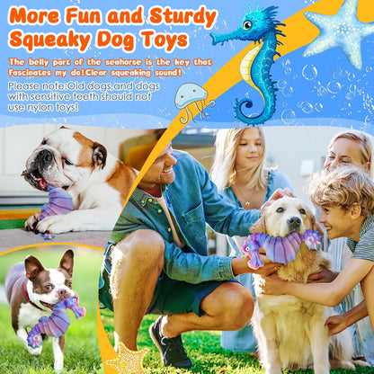 Dog Chew Toys for Aggressive Chewers: Squeaky Dog Chew Toys for Large Dogs-Tough Indestructible Toys for Large/Medium/Small Breeds-Interactive Toys with Fun Squeaky Sound for Boredom