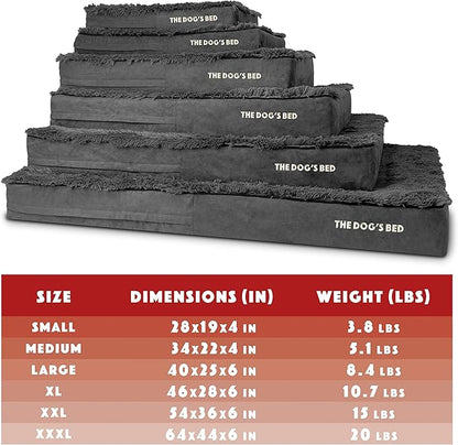 The Dog’s Bed Orthopedic Memory Foam Dog Bed, XL Grey Fur, Pain Relief for Arthritis, Hip & Elbow Dysplasia, Post Surgery, Lameness, Supportive, Calming, Waterproof Washable Cover