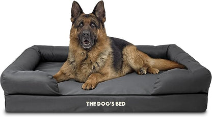 The Dog’s Bed XL Grey, Memory Foam, Pain Relief: Arthritis, Hip & Elbow Dysplasia, Post Surgery, Lameness, Supportive, Calming, Waterproof Washable Cover