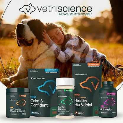 VetriScience Extra Strength Healthy Hip & Joint Chews, GlycoFlex Glucosamine & Green-Lipped Mussel Support Supplement for Dogs, Promote Mobility & Soothe Joint Discomfort, Chicken, 3 Pack