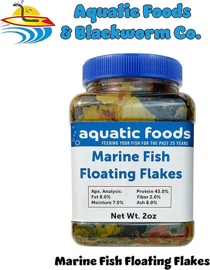 Aquatic Foods Inc. Marine Fish Premium Flakes for All Marine & Tropical Fish. Aquatic Foods Premium Flakes…2oz Small Jar