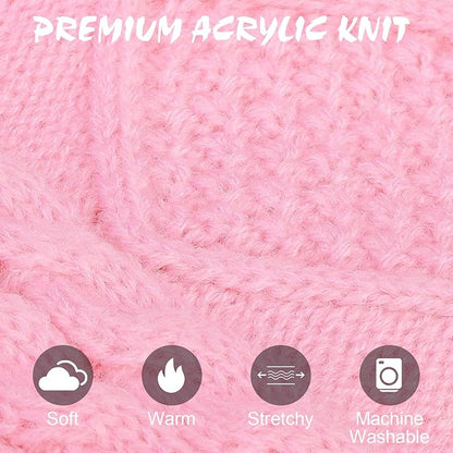 BINGPET Cat Sweater,Thermal Knitted Kitten Clothes Winter Coat,Classic Knit Turtleneck Cat Sweaters for Cats Only,Warm Pet Clothes for Kittens & Small Dogs Puppy Boy Girl Indoor Outdoo(Pink,S)