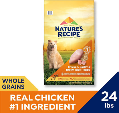 Nature′s Recipe Chicken, Barley & Brown Rice Recipe Dry Dog Food, 24 lb. Bag