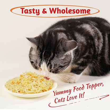 Just Try 8 OZ Pumpkin Freeze Dried Cat & Dog Food Toppers Mixers Low Calorie with Real Chicken Egg Yolk, High Protein Food Toppers Digestive Support