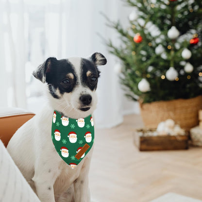 Realeaf Christmas Dog Bandanas 2 Pack, Snowflake and Santa Claus Dog Scarf for Boy and Girl, Premium Durable Fabric, Holiday Red and Green Bandana for Large and Extra Large Dogs Cats Pets (X-Large)